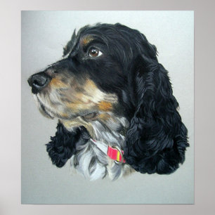 Impressão do poster do cão de cocker spaniel do