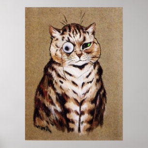 Impressão do poster do gato de Louis Wain Monacle