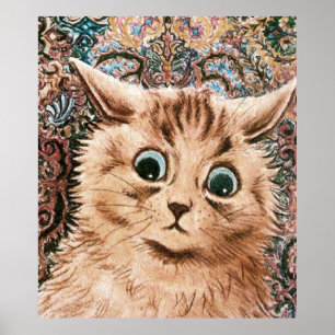 Impressão do poster do gato do papel de parede do