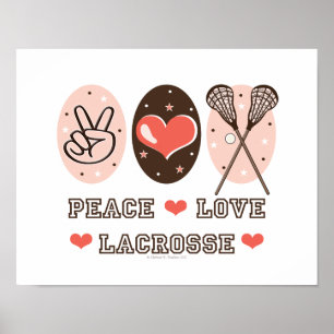Impressão do poster do Lacrosse do amor da paz