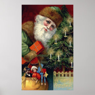 Impressão do poster do Natal de Papai Noel do