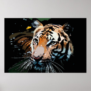 Impressão do poster do tigre - posters do pop art