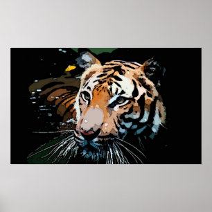 Impressão do poster do tigre - posters do pop art