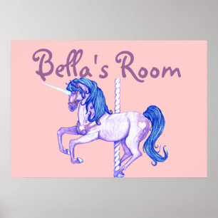 Impressão do poster do unicórnio do carrossel da