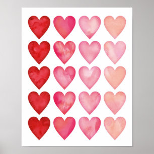 Impressão do poster dos corações de Ombre da
