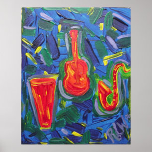 Impressão do poster - vibrações do jazz