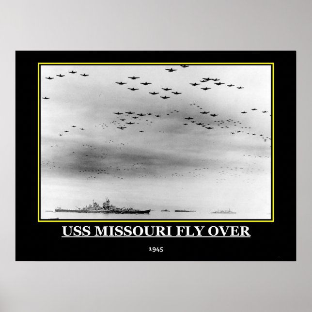 IMPRESSÃO do Poster vintage USS Missouri 1945 (Frente)