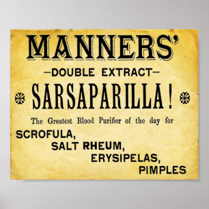 Impressão do Sarsaparilla do extrato do dobro das