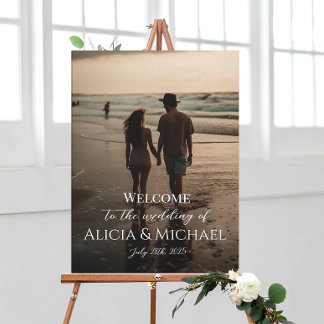 Impressão do sinal de boas-vindas do casamento fot