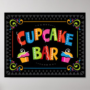 Impressão do sinal do partido do BAR do CUPCAKE d