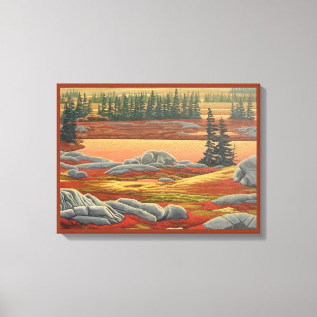 Impressão do Urso de Pintura na Paisagem Canadense (Frente)