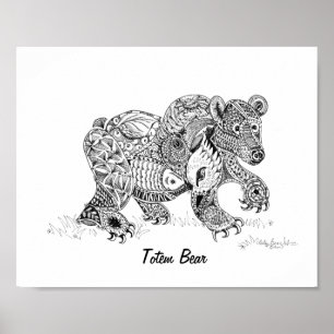 Impressão do urso do Totem