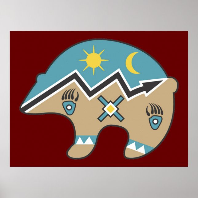 Impressão do Urso Indiano Tribal (Frente)