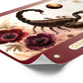 Impressão do Zodíaco Escorpião em Art Nouveau