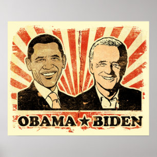 Impressão dos retratos de Obama Biden