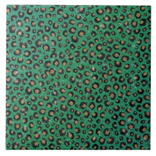 Impressão Dourada de Leopardo Preto- brilhante El