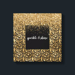 Impressão Dourada de Leopardo Preto Glam<br><div class="desc">Dourada Glam Black Leopard Imprima faux glitter (imagem de brilho, não brilho real) citação inspiradora personalizada</div>