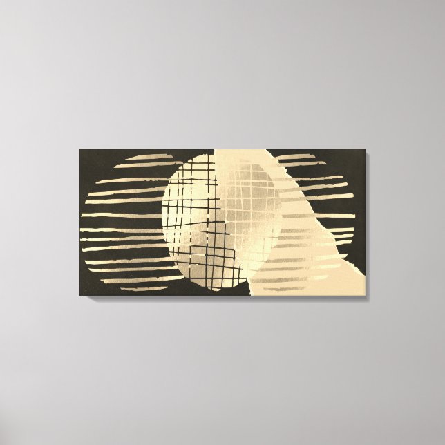 Impressão Dourada de tela estendida com Abstrato m (Frente)