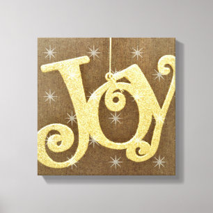 Impressão dourado das canvas do Natal da alegria