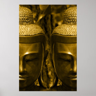 Impressão dourado do poster de Buddha
