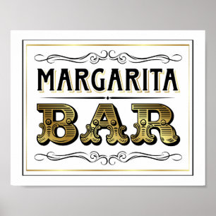 Impressão Dourado do sinal do BAR de MARGARITA do