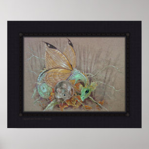 Impressão - Dragão borboleta e mouse