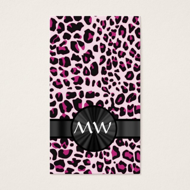 Impressão e monograma rosa-leopardo (Frente)