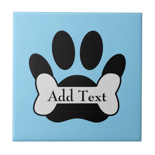 Impressão E Osso Da Pata De Cão No Azul De Bebê (Frente)