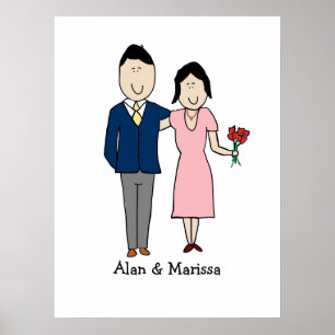 Impressão elegante do casal - 8,5 customizáveis 
