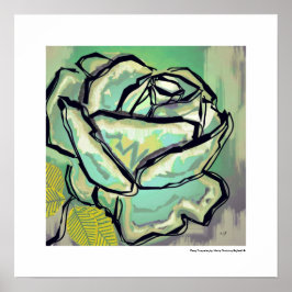 Impressão Elegante Rosa de Poster de arte turquesa