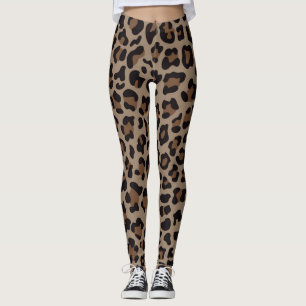 Impressão em animais de chocolate Leggings feminin