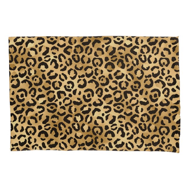 Impressão em animais de leopardo preto e Dourado (Frente)