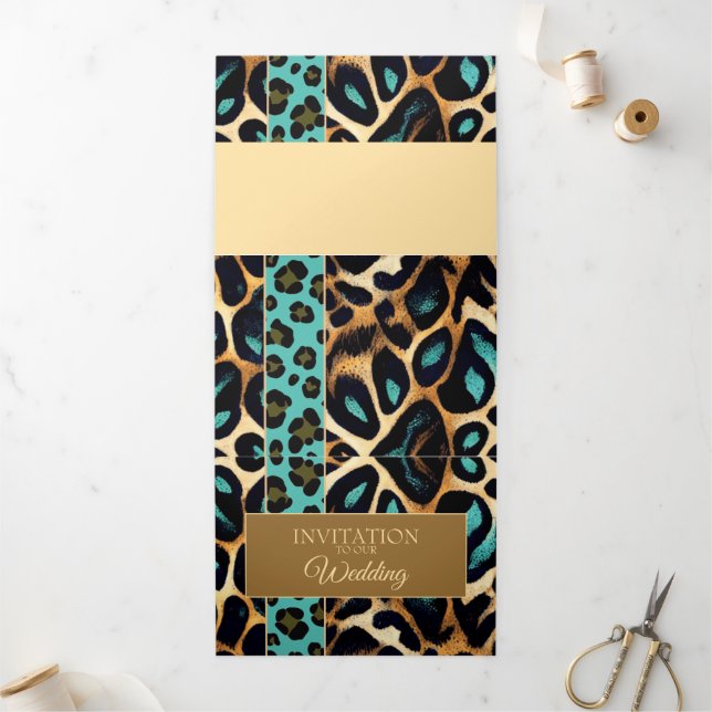 Impressão em animais LEOPARD - Cartão de convite (Fora)