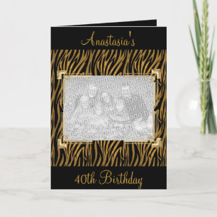 Impressão em animais negros saudações do cartão Fo