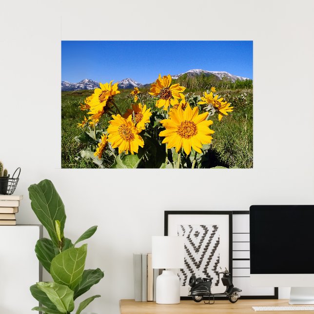 Impressão em Moldura de Arrowleaf Balsamroot (Escritório em casa)