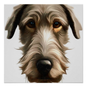 Impressão em Retrato de Wolfhound Pet Irlandês Iso