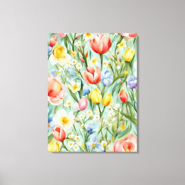 Impressão Em Tela С terrível Campo Floral Primavera. Pintura (Frente)