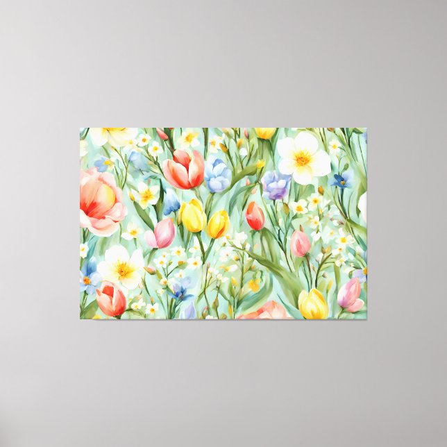 Impressão Em Tela С terrível Campo Floral Primavera. Pintura (Frente)