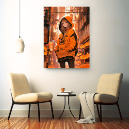 Impressão Em Tela アートパネル Art Panel｜ハロウィンカラー 寿司娘 GenerativeAI