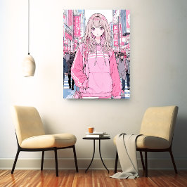 Impressão Em Tela オシャレなPinkアートパネル｜寿司娘 GenerativeAI