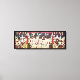 Impressão Em Tela 兎 の 撲, 芳 藤 Coelhos Sumo, Yoshifuji, Ukiyo-e