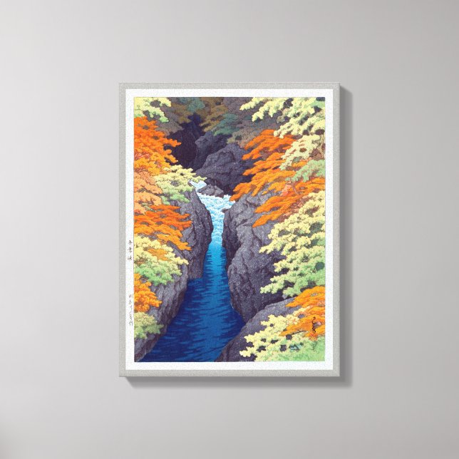 Impressão Em Tela 吾 妻 峡, Azuma Gorge, Hasui Kawase, Woodcut (Frente)