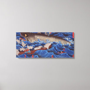 Impressão Em Tela 怪物鮫, tubarão do monstro do 国芳, Kuniyosh