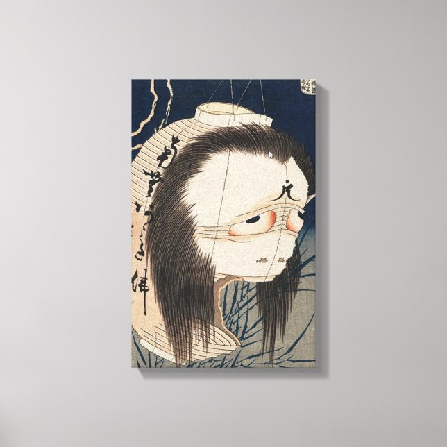 Impressão Em Tela 提 灯 の け 化, 北 Espírito dos Lanterna, Hokusai, Ukiyo (Frente)