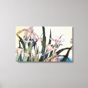 Impressão Em Tela 杜若ときりぎりす, íris do 北斎 e gafanh