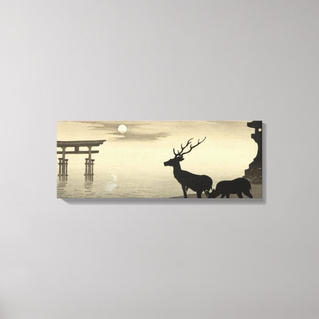 Impressão Em Tela 浮世絵キャンバス ukiyoe 小原古邨 「安芸の宮島」 キャンバスプリント (Frente)