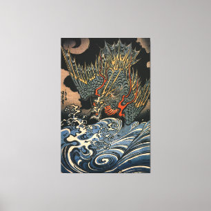 Impressão Em Tela 海 龍, 国, Sea Dragon, Kuniyoshi, Ukiyo-e