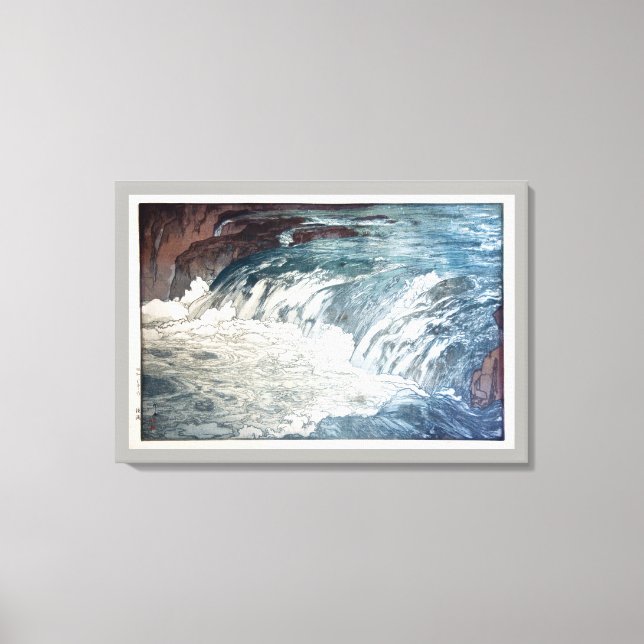 Impressão Em Tela 渓 流, Rapids, Hiroshi Yoshida, Woodcut (Frente)