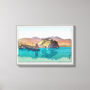 Impressão Em Tela 湖口, Hukou, China, Hiroshi Yoshida, Woodcut