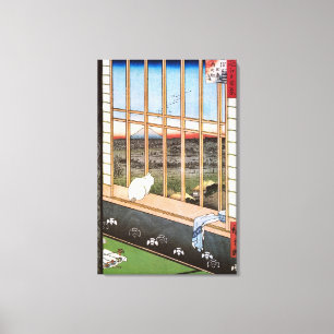 Impressão Em Tela 猫と富士山, gato do 広重 e Monte Fuji, Hiro